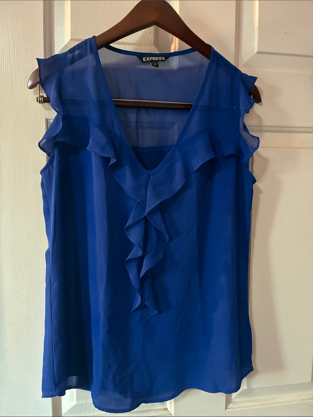 EXPRESS RUFFLED TANK COBALT